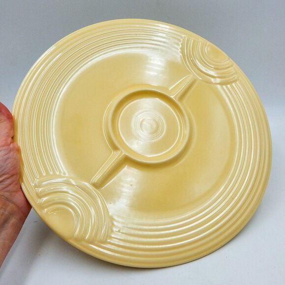 Fiesta Sunflower Vegetable Plate Chip Dip Set Homer Laughlin Fiestaware Platter - Picture 2 of 4